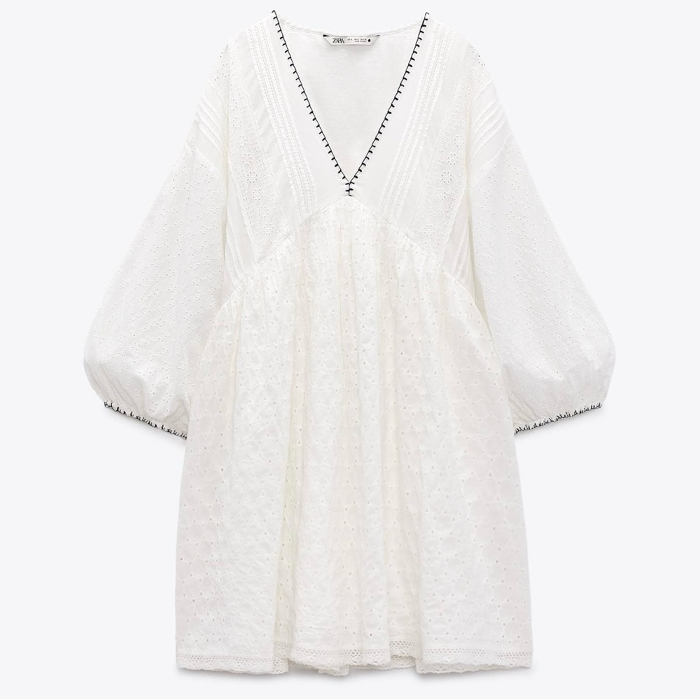 Zara Embroidered Mini Dress
